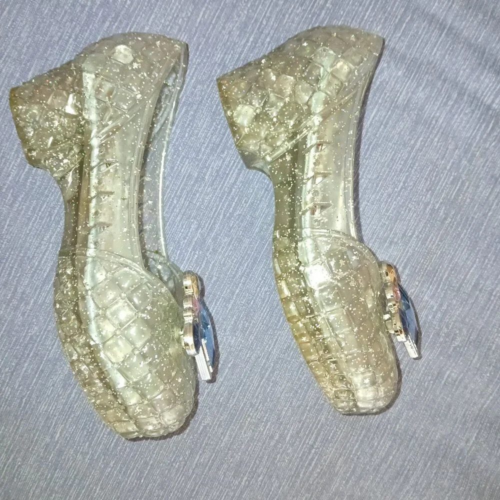 Disney Cinderella Clear White shoes 9/10 size used